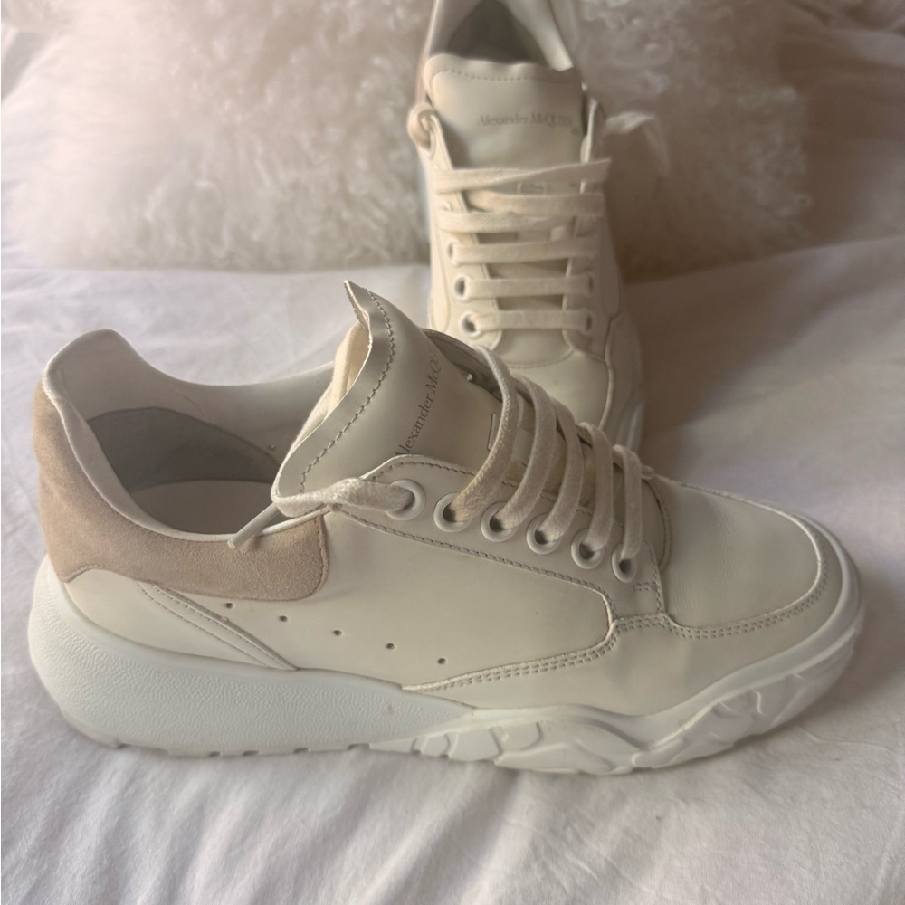 Alexander McQueen White Leather Runner Sneakers